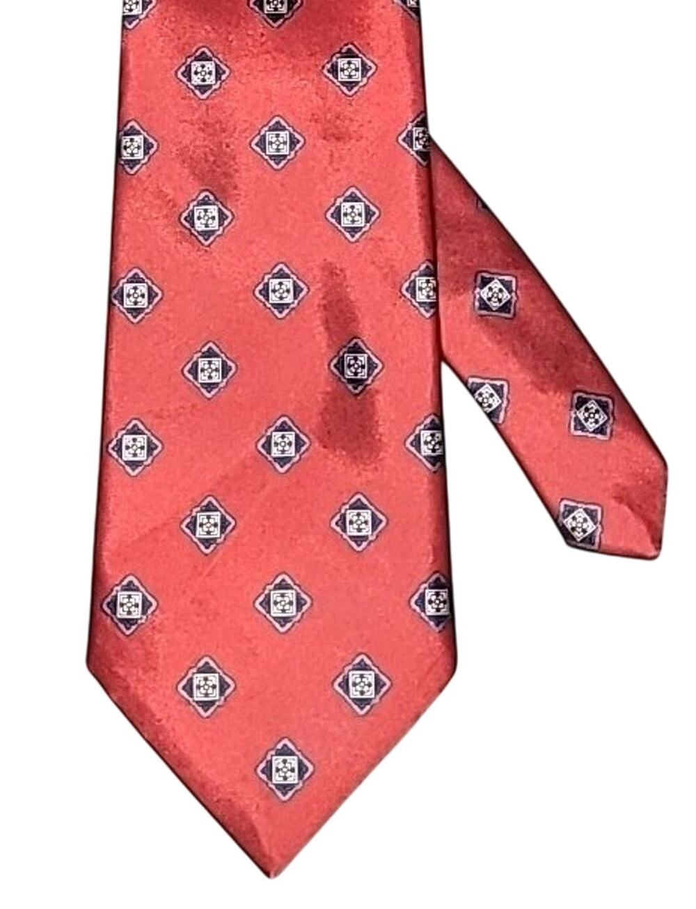 VTG Ketch Red Geometric Tie 90s Preppy Officecore Old Money